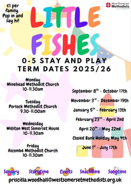 Little Fishes Toddler groups at Minehead, Porlock, Williton and Alcombe